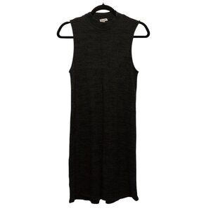 Splendid Solid Black Ribbed Mock Neck Sleeveless Dress Small